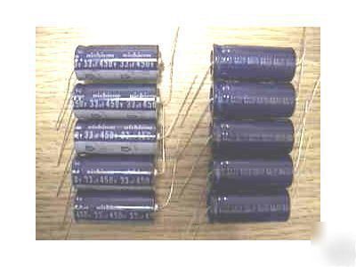 New 10 pcs 450V 33UF nichicon tvx axial capacitor 