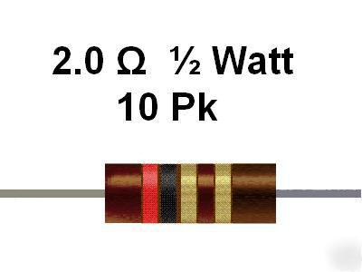 2.0 ohm 1/2 watt 5% carbon comp resistors (10PCS)