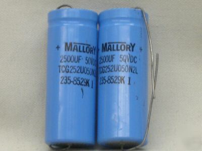 Mallory capacitor 2500 mfd 50 vdc TCG252U050N2L