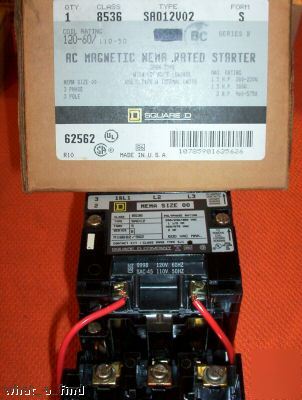 New square d 8536-SAO12-V02 starter sz 00 8536SAO12V02