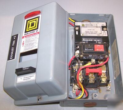 Square d size 1 enclosed motor starter start stop 208 v