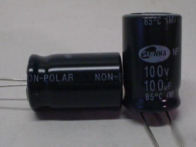 100PCS samwha 100V 100UF non polar radial capacitors