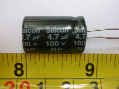 10PCS, saicon radial 100V 4.7UF capacitor