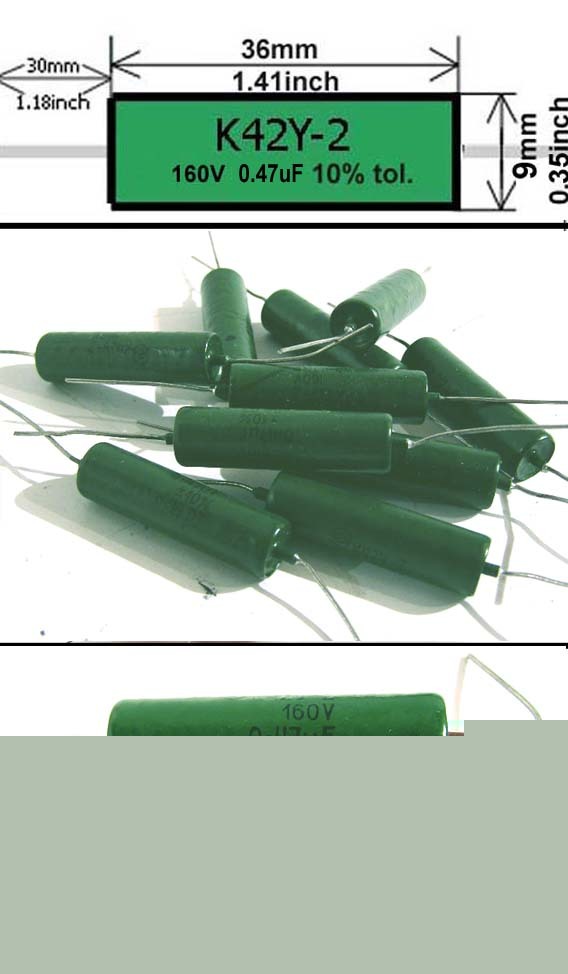 20 x 0,47UF 160V pio K42Y-2 capacitors 0,47 uf 160 v