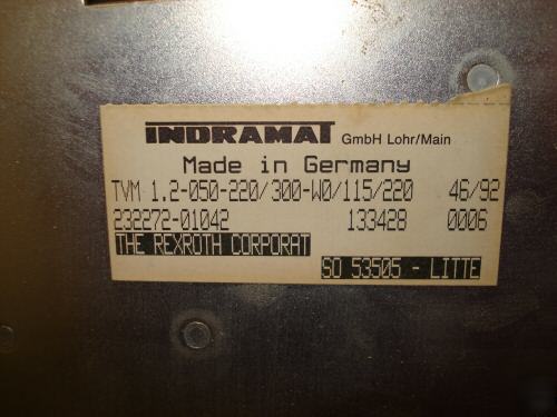 Indramat tvm 1.2-050-220/300-W0/115/220 power supply