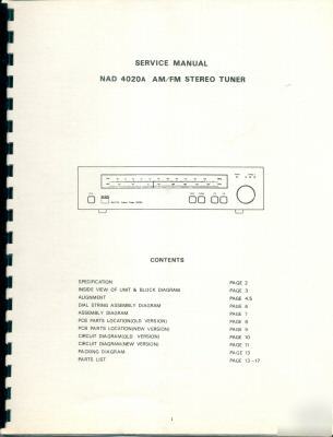 Nad model 4020A original service manual 
