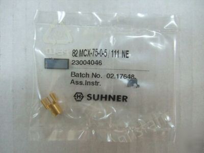 New 1 huber shuner rf pcb jack 82MCX-75-0-5/111-ne 