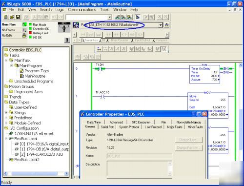 Ab flexlogix 5433 complete sys. ethernet and io, tested