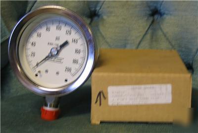 New versa gauge 0-200 psi pressure gauge ss in box