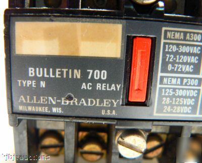 Ab allen bradley 700 type n nema ac relay contactor