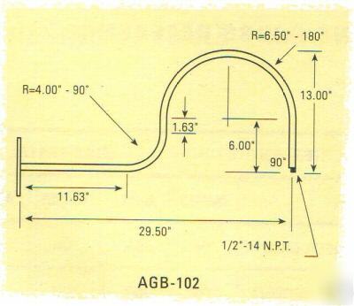 Ark agb-102-12 gooseneck only for industrial dome