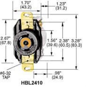 Hubbell HBL2410 twist-lock recepticle