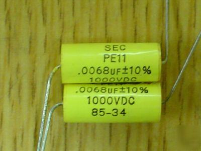 50 sec 1000V .0068UF axial mylar hi volt capacitor film