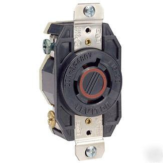 Leviton 2440 L18-20R locking flush receptacle - black 