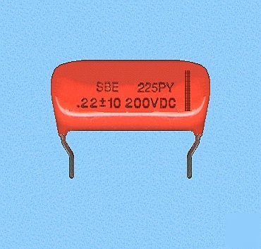 Lot (95) dipped film capacitor 0.22 ufd 200 volts 0.7