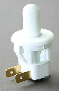 Momentary plunger switch 125V 5A normally closed sp/st