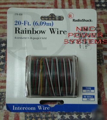 New rainbow intercom /alarm wire 20 ft 4 conductor