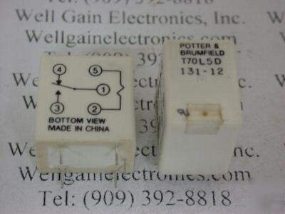 Potter&brumfield T70L5D 131-12 12VDC power relay spdt 