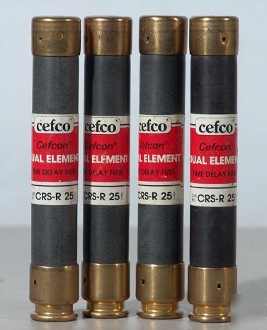 Cefco dual element fuse crs-r 25 amp lot of 4 