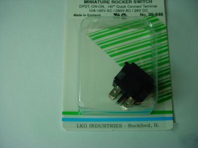 Miniature rocker switch, dpdt, on - on ( qty 2 ea )