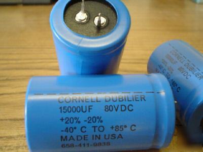 New 10 cornell dubilier 80V 15000UF snap-in capacitors 