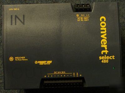 Power one lxn 1601-6 24VDC 20 amp din rail power supply