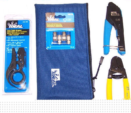 New ideal catv compression tool kit w/ zipper pouch