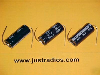 20UF @ 500V axial leaded electrolytic capacitors: qty=5