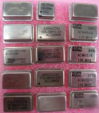 Assorted, oscillators, 4 pin metal package, 15 each