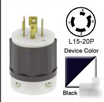Leviton 2421 locking plug 250 volt 3 phase 20 amp