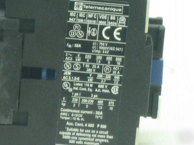 Telemecanique iec contactor LC1D1810B6