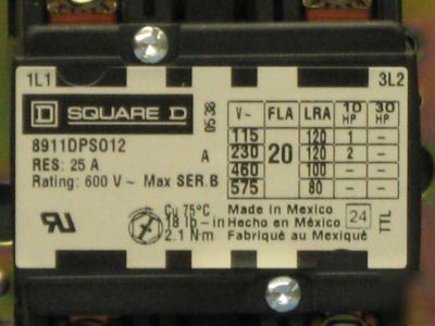 Square d ac motor starter 4DD89 8911DPSG12V02