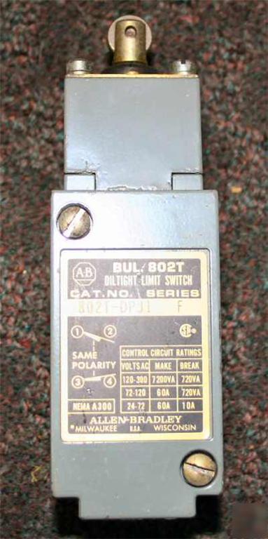 Allen bradley - rolling limit switch 802T-DPJ1 60A 300V