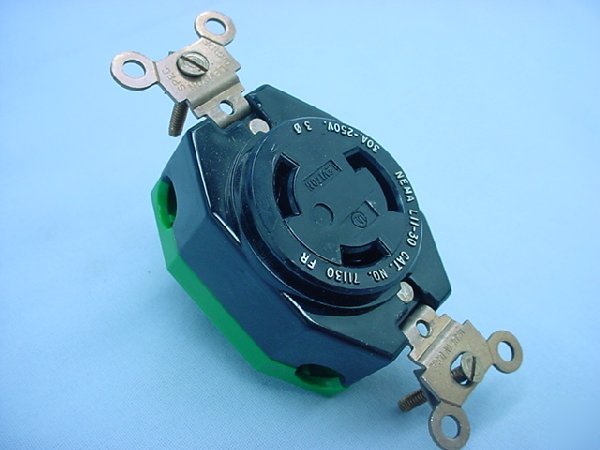 10 leviton L11-30 locking receptacles 30A 250V 3PH