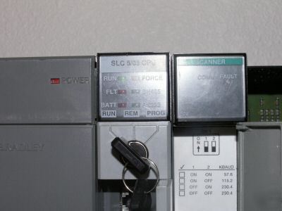 Allen bradley slc 5/03 with rack and scanner card +more