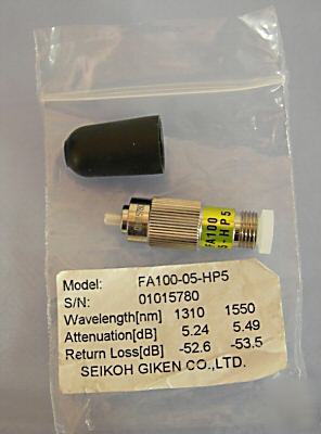 Attenuator - FA100-05-HP5, single mode, 5DB, plug type