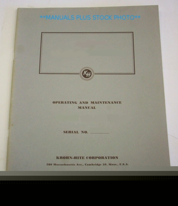 Krohn-hite 3100A op/service manual - $5 shipping 