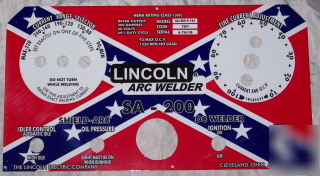 Lincoln welder sa-200 rebel flag control plate, second
