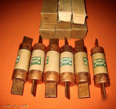 New lot 6 shawmut 120 amp one time fuse 250 volt nos