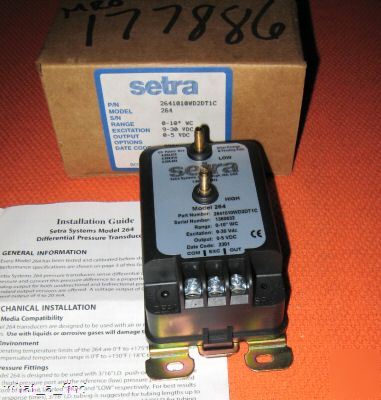 New setra pressure transducer 264 0-10 wc 2641010WD2DT1