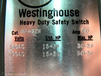 Westinghouse 60 amp heavy duty safety disconnect switch