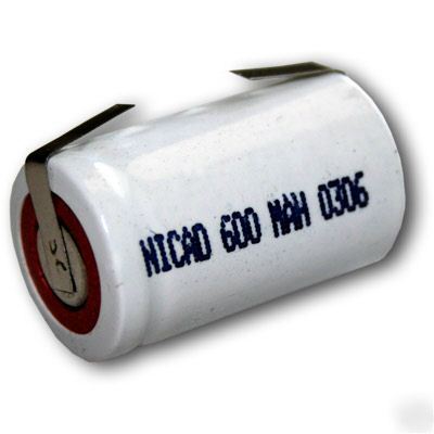2/3A w/tabs 600MAH nicd 1.2V rechargeable cell battery 