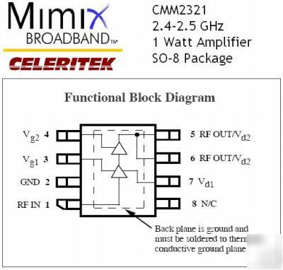 Celeritek CMM2321 2.4-2.5 ghz 1 watt power amp qty 5
