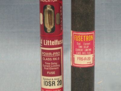 Fusetron & littelfuse 20 amp fuse 600 volt frs-r-20 ids