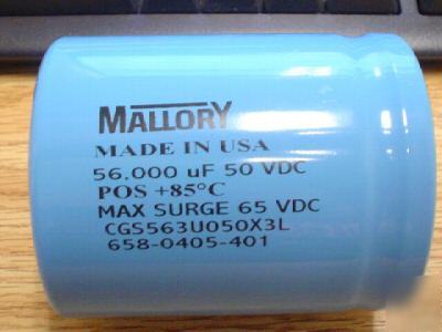 New 1 mallory 50V 5600UF computer grade bus capacitor 