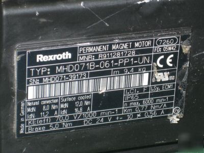 Rexroth permanent magnet motor MHD071B-061-PP1-un