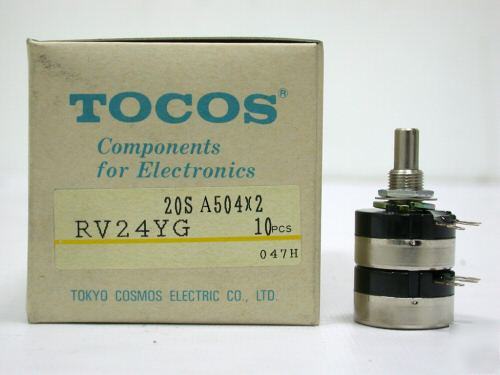 [ potentiometers ] tocos A500 kohm X2 24.6MM japan 