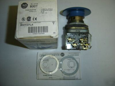 Allen bradley 800T-D7LA blue mush. head push button 