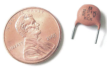 High voltage ceramic disc capacitor ~ 220PF 2000V (50)