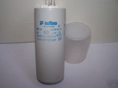 Motor run capacitor 60UF 400/450 volts with plastic cap